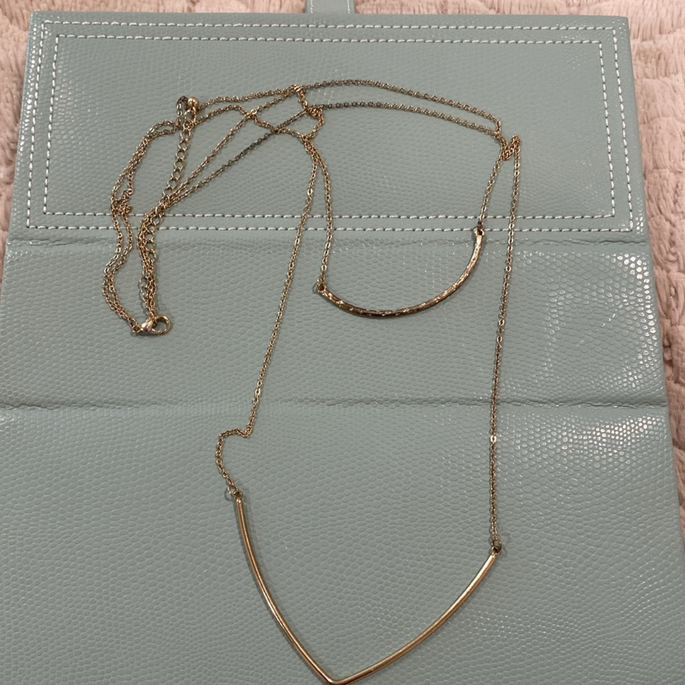 Layering necklaces double strand necklace.